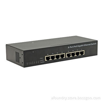 8-port 10/100/1,000M Desktop PoE Switch, External Power Adapter Supply, USB Product